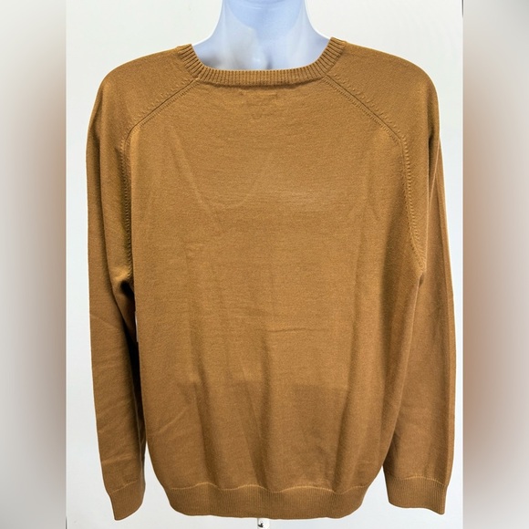 PARIS SUNDAY Men's brown 100% Fine Merino Wool crew neck Sweater size XXL - Picture 10 of 13